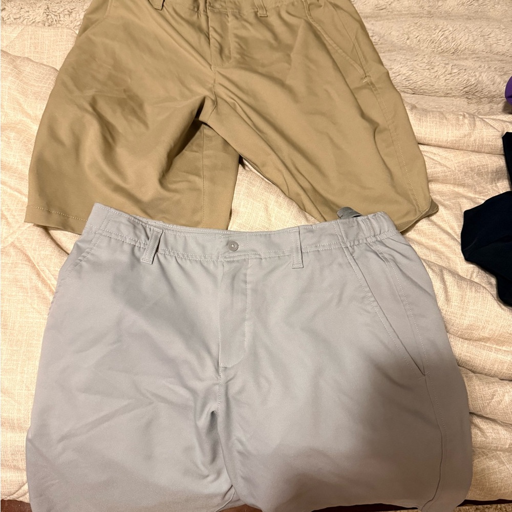 Under Armour Kids Tan and Gray Shorts